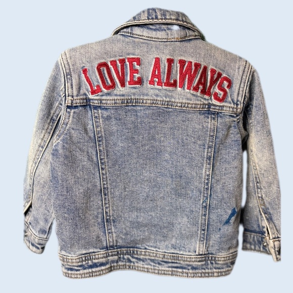 Cat & Jack Other - Cat & Jack Love Always Toddler Denim Jean Jacket SZ 2T